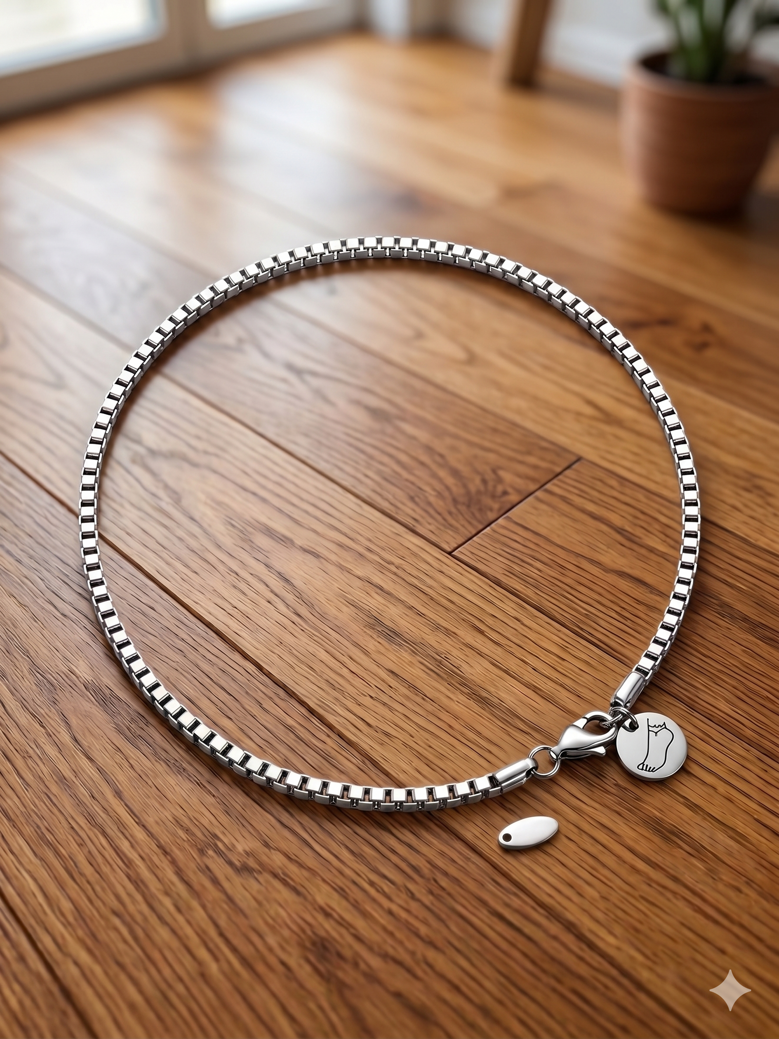 Sleek Silver Anklet