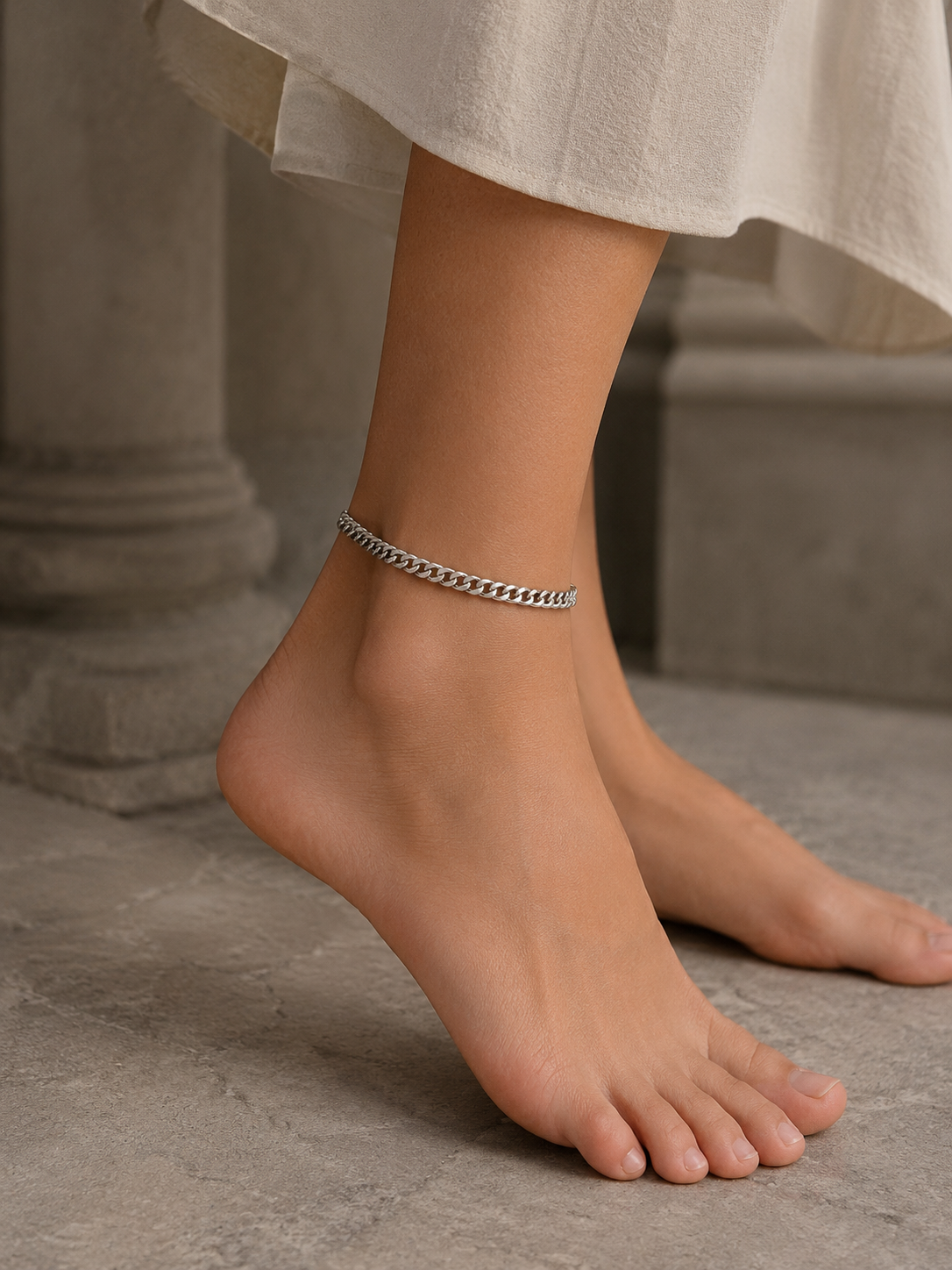 Classic Silver Link Anklet
