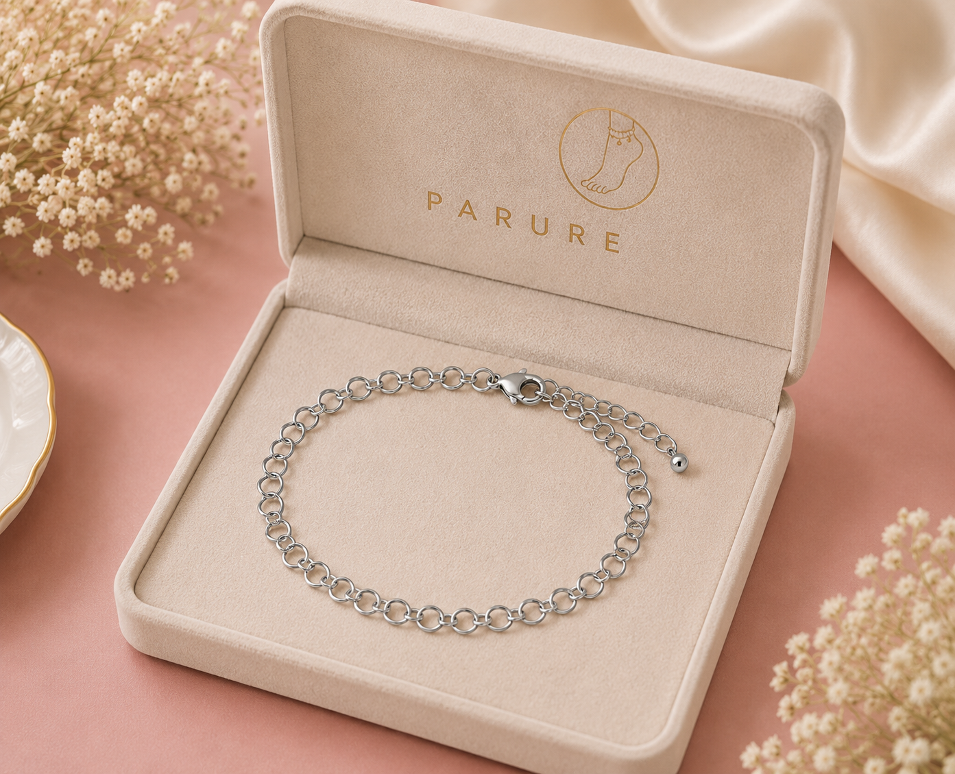 Classic Silver Link Chain Anklet