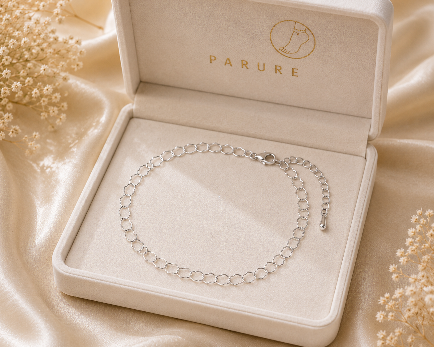 Delicate Silver Infinity Link Anklet