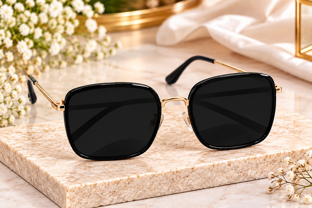 Black Square Oversized Sunglasses