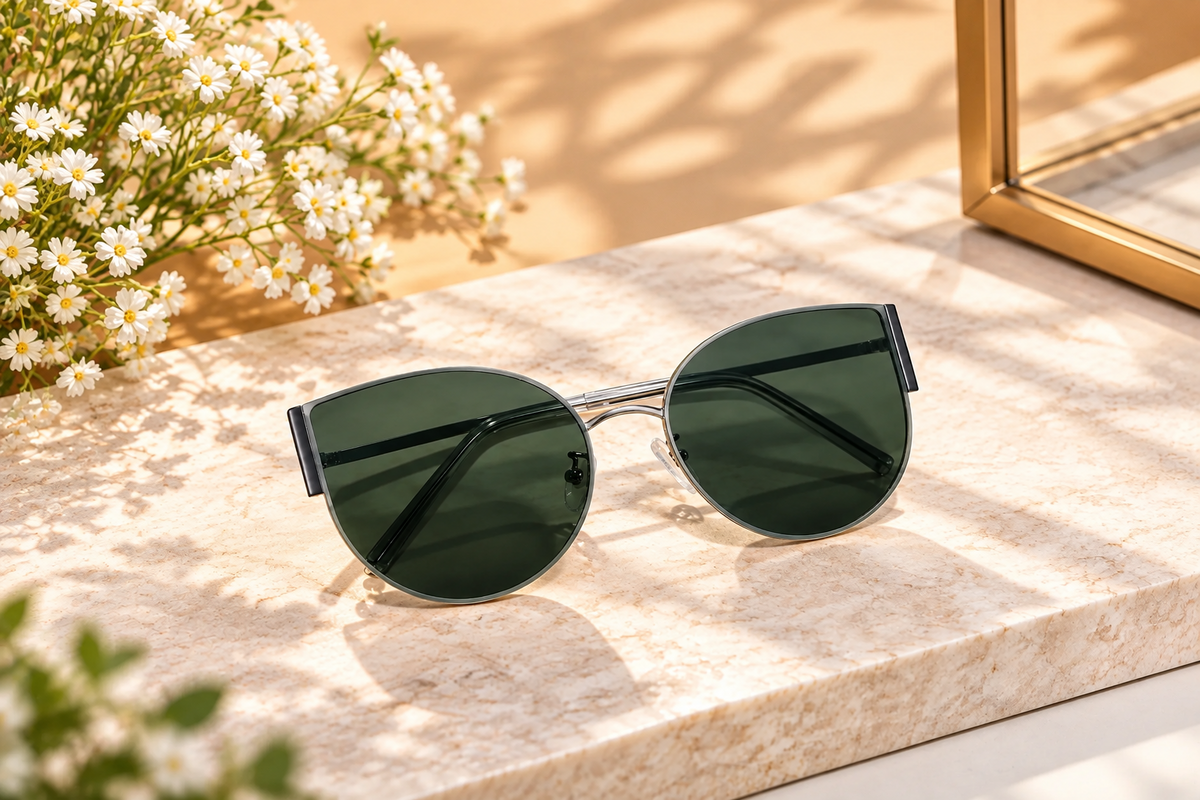Green Oversized Butterfly Sunglasses