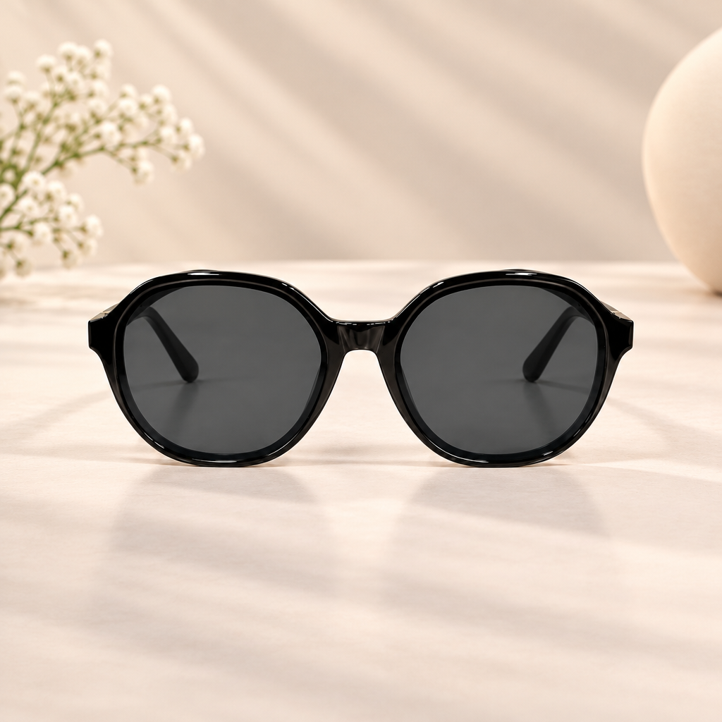 Black Oval Frame Sunglasses