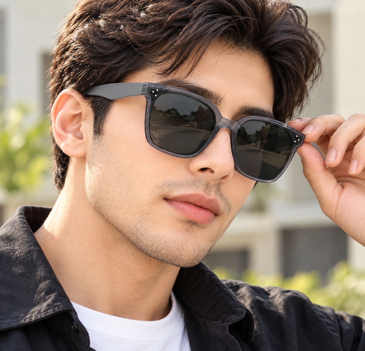 Black Rectangle Frame Sunglasses