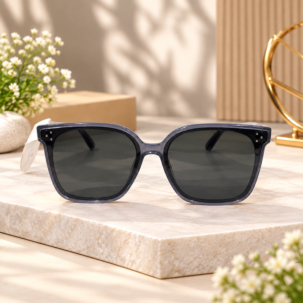 Black Rectangle Frame Sunglasses