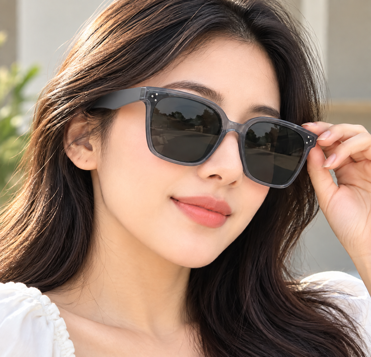 Black Rectangle Frame Sunglasses