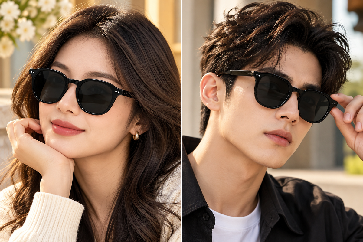 Black Round Classic Sunglasses
