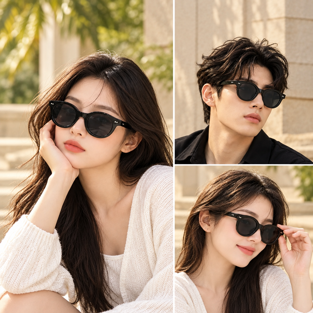 Black Oval Frame Sunglasses