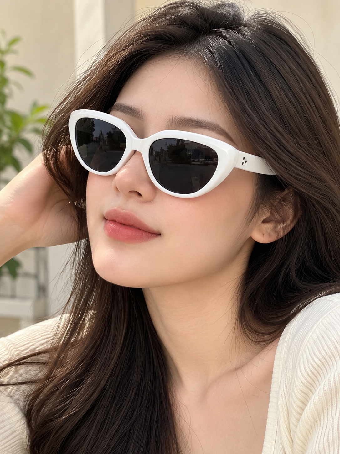 White Square Frame Sunglasses