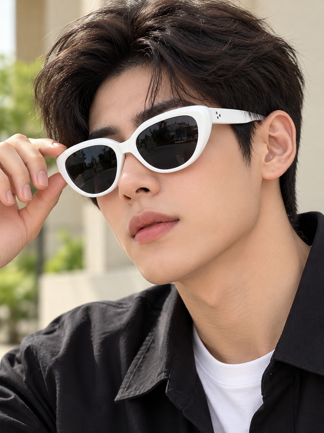 White Square Frame Sunglasses