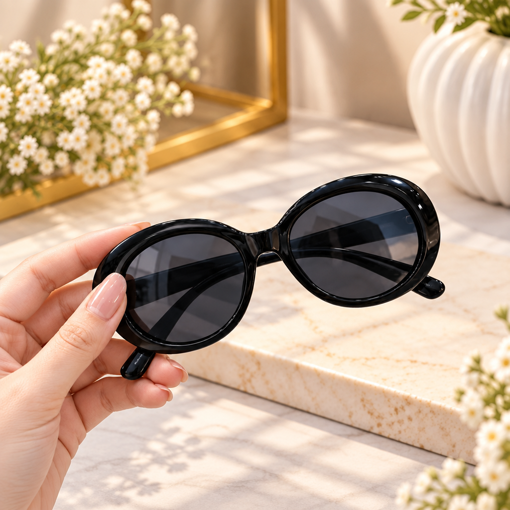 Black Round Frame Sunglasses