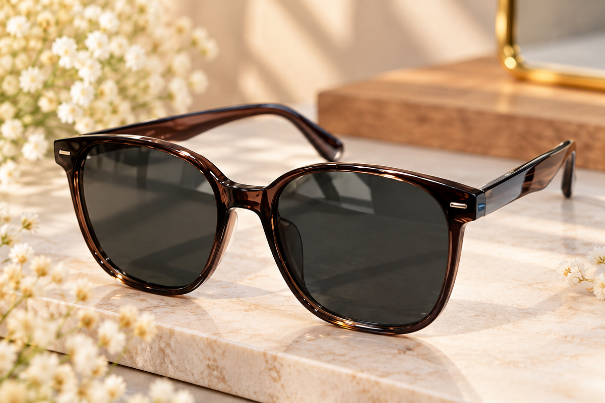 Brown Oversized Square Sunglasses
