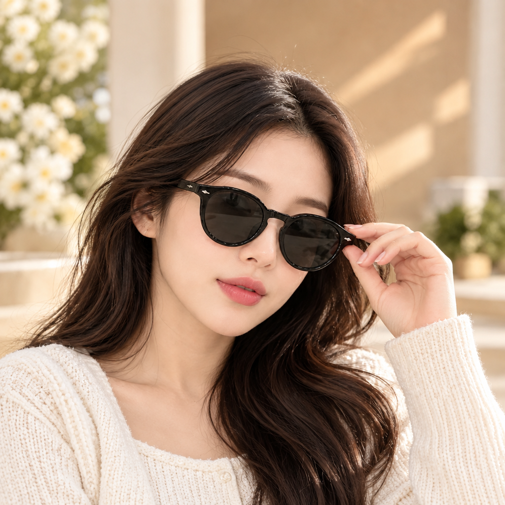 Black Oval Frame Sunglasses