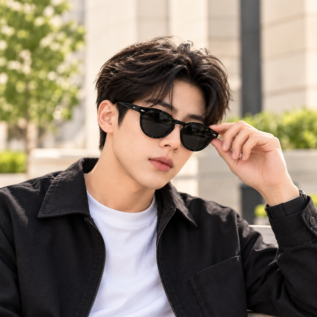 Black Oval Frame Sunglasses
