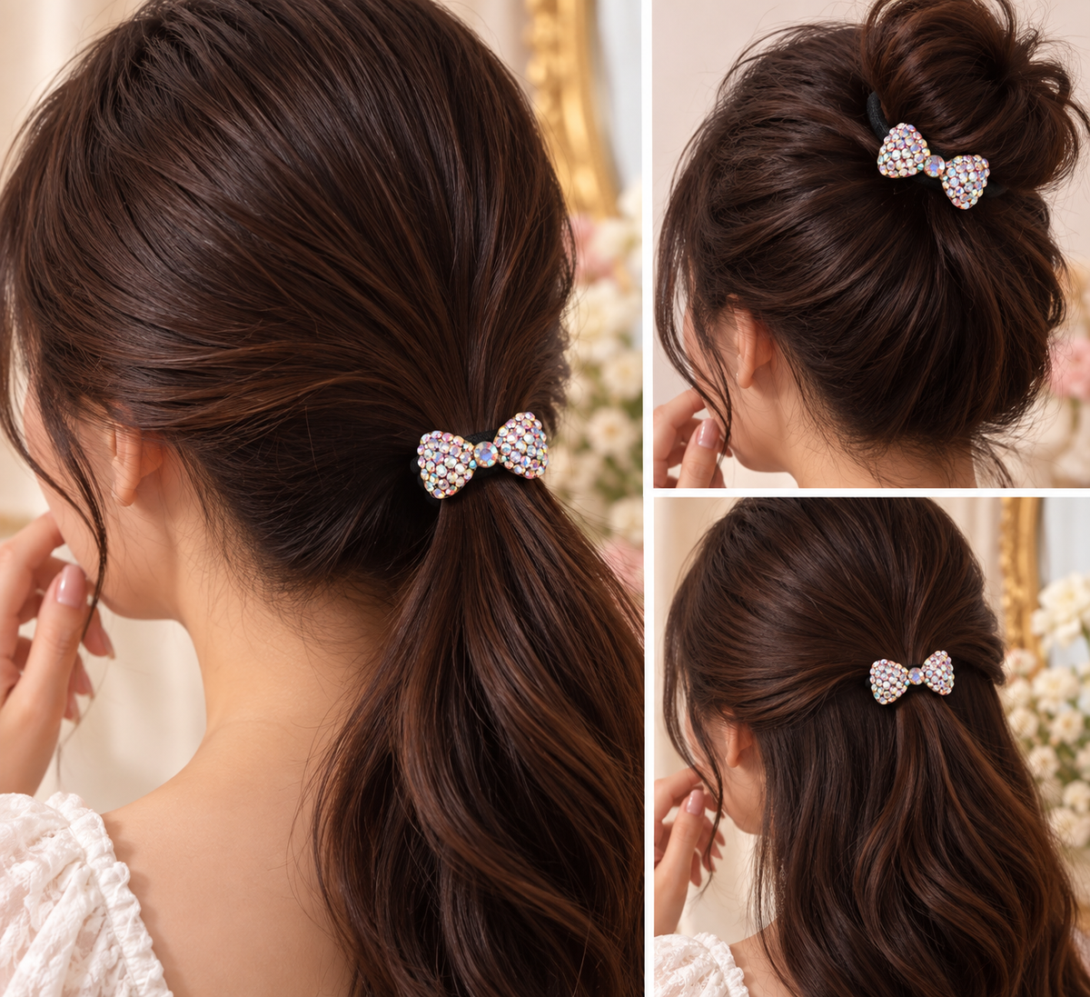 Crystal Bow Hair Tie