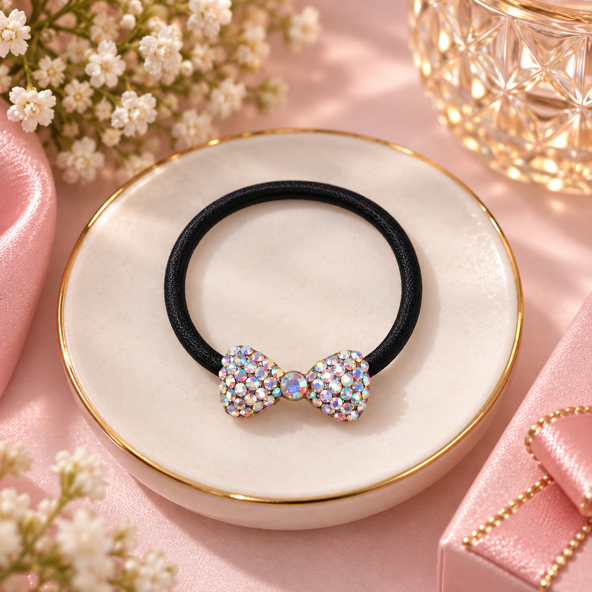 Crystal Bow Hair Tie
