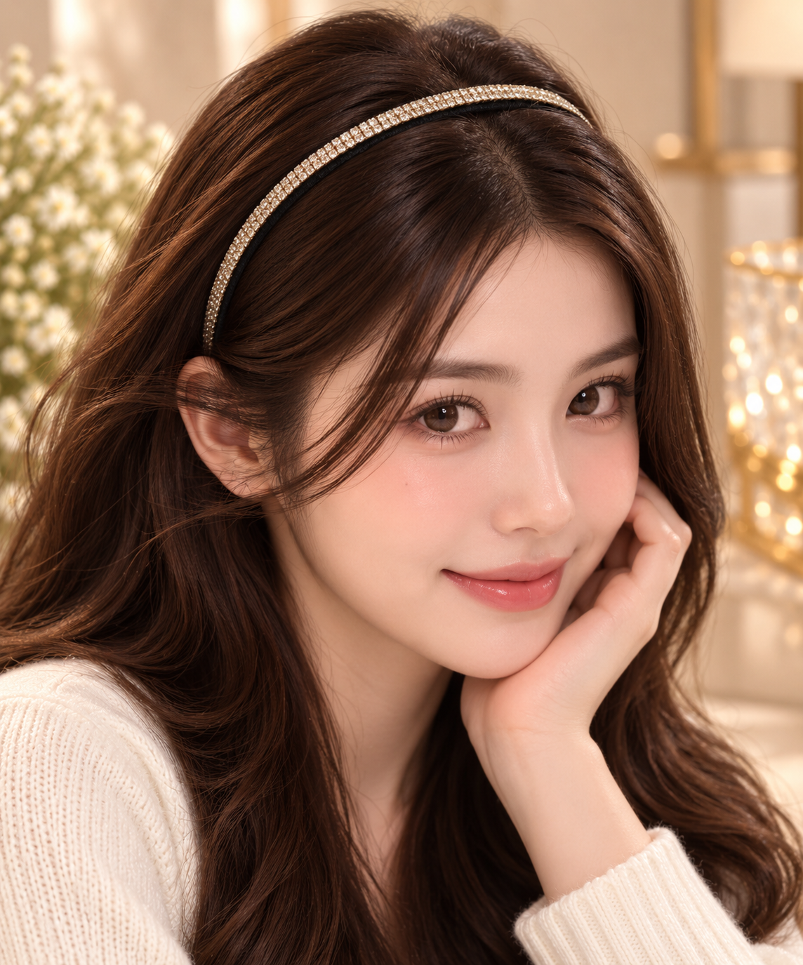 Elegant Black Rhinestone Hair Band
