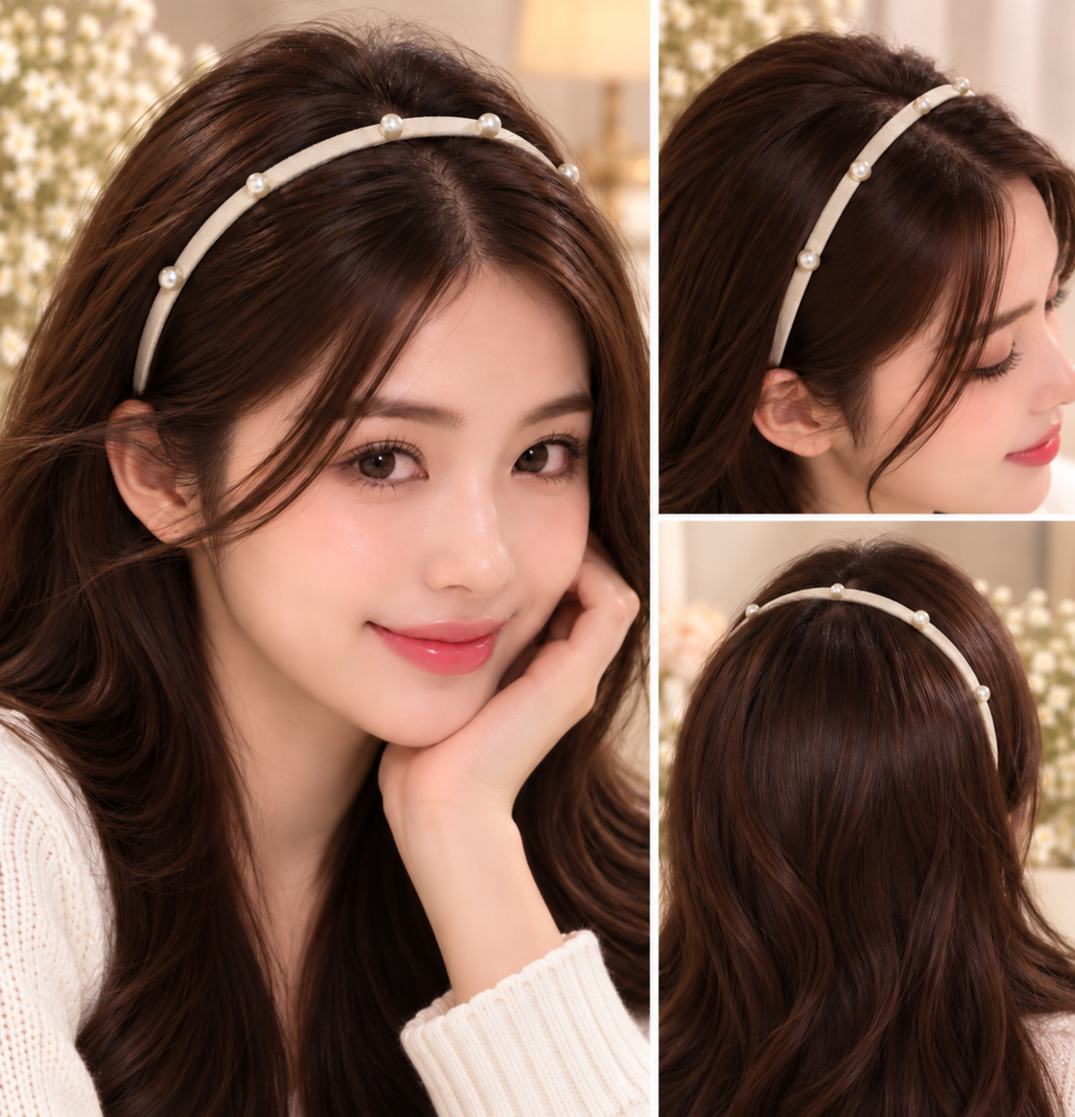 Cream Pearl Hair Band