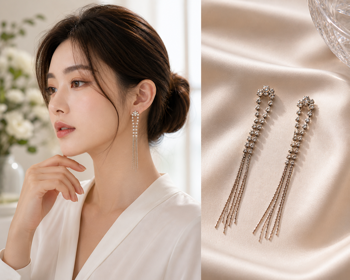 Floral Tassel Earrings