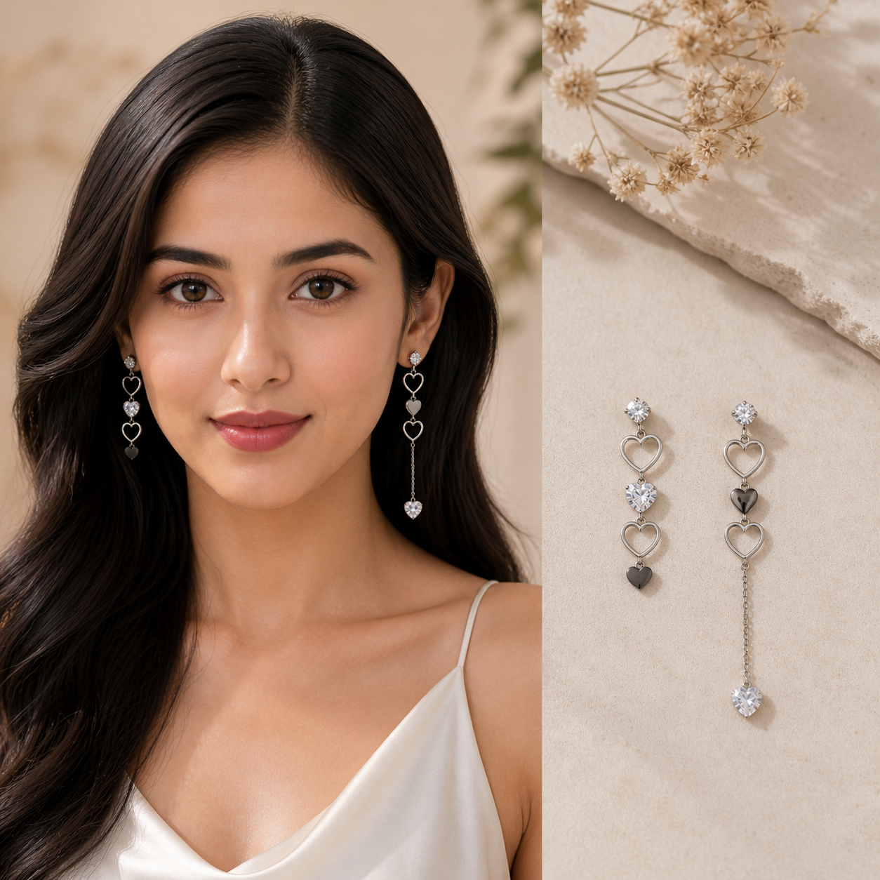 Heart Drop Earrings