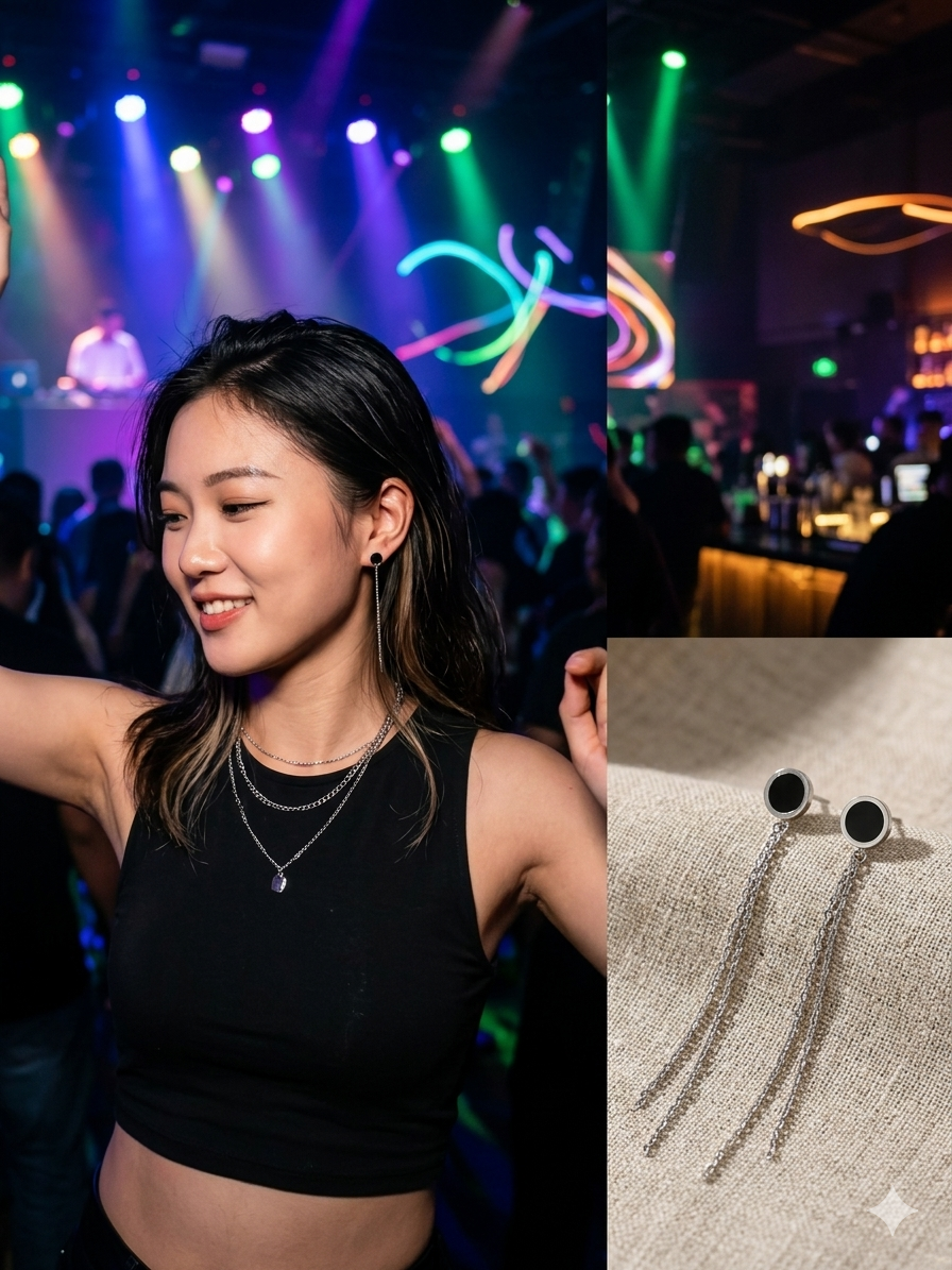 Black Tassel Earrings