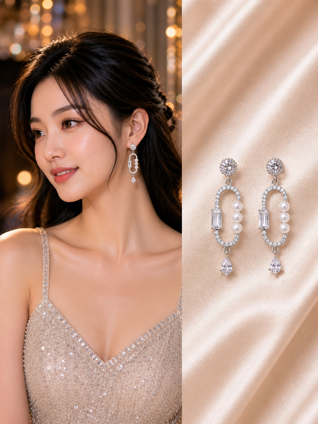 Pearl Crystal Earrings