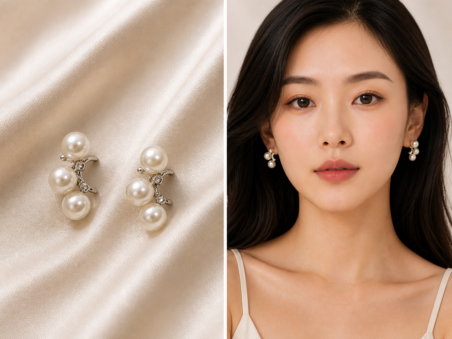 Triple Pearl Earrings