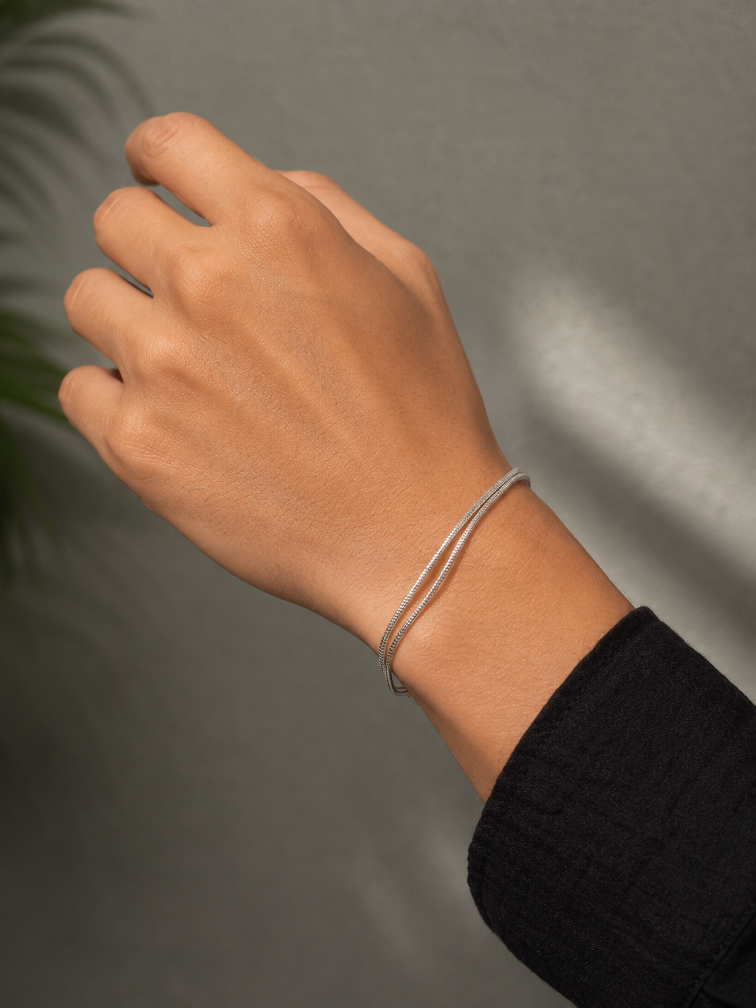 Silver Double-Layer Chain Bracelet