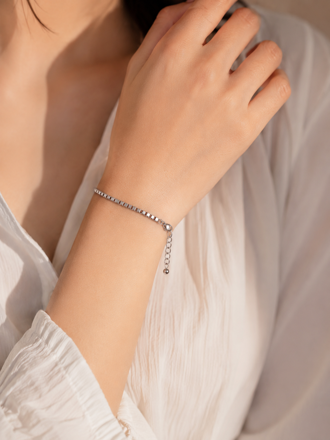 Classic Silver Box Chain Bracelet