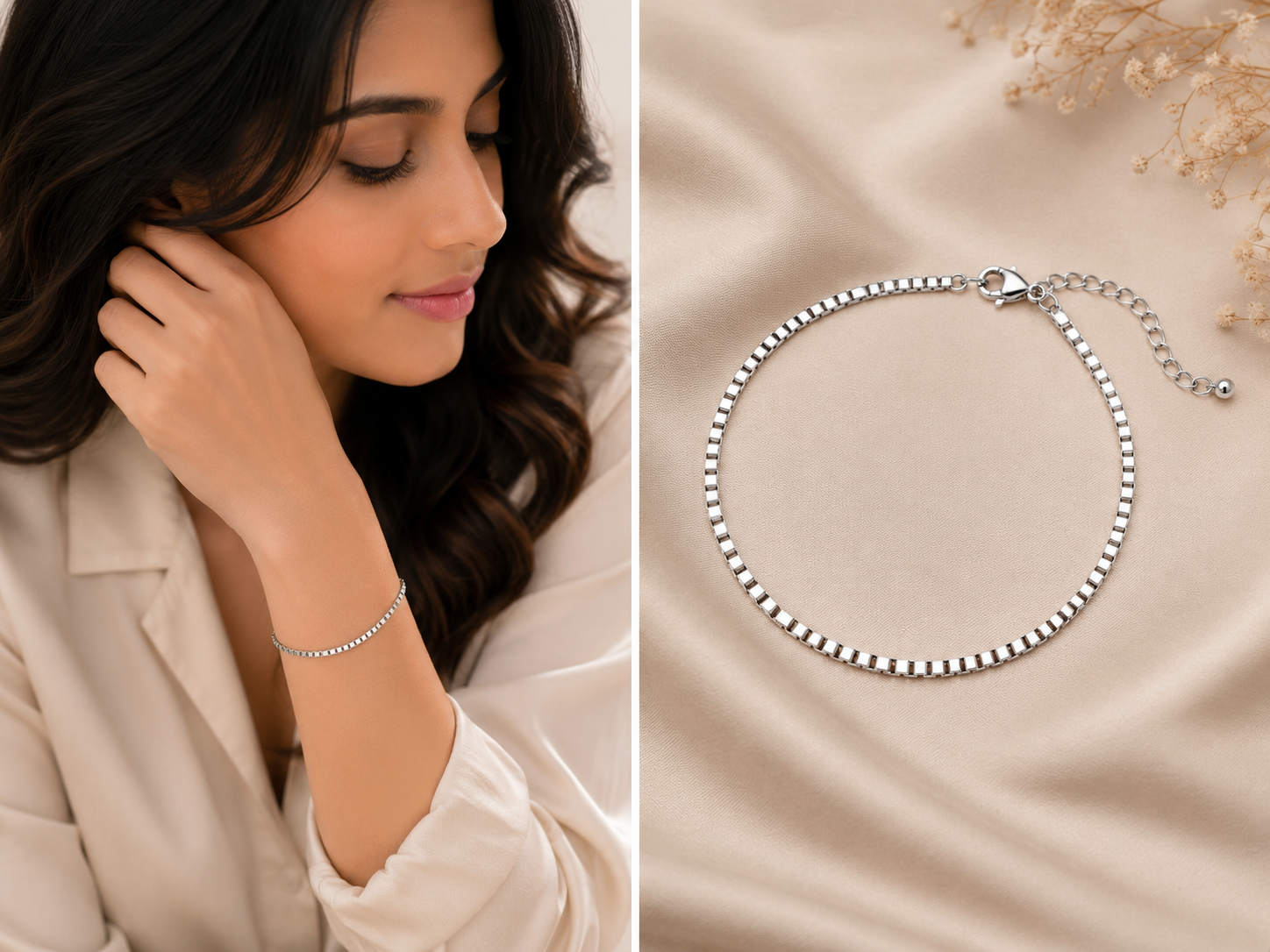 Classic Silver Box Chain Bracelet