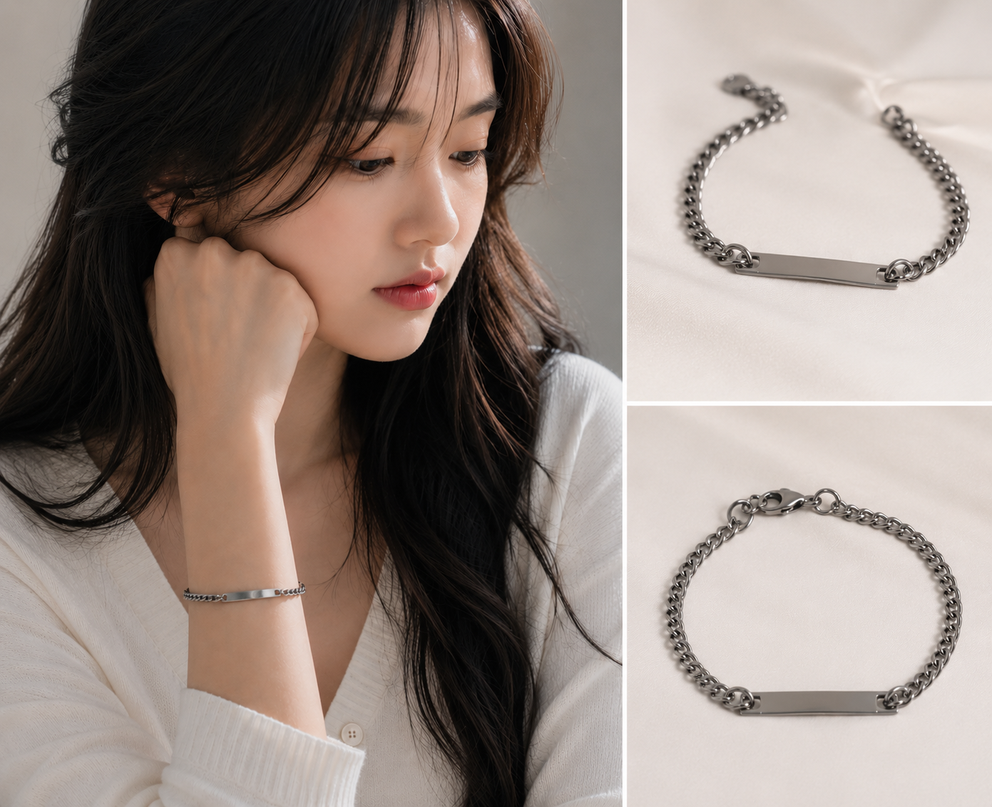 Silver Bar Chain Bracelet