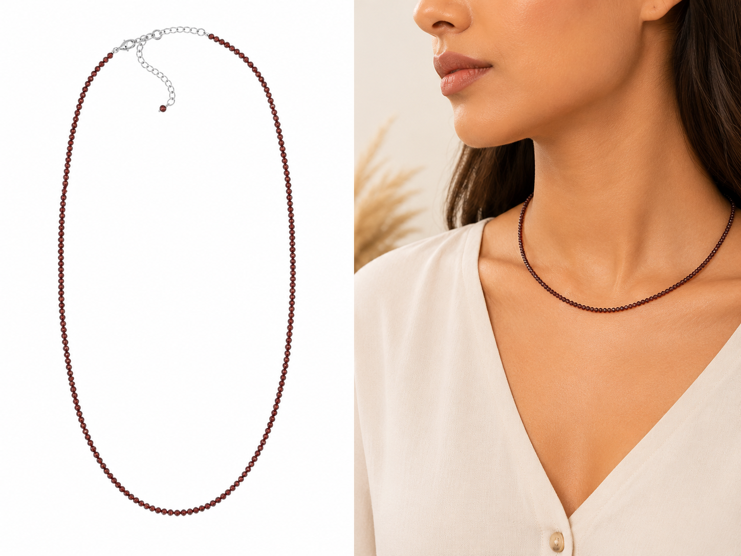 Classic Maroon Beaded Necklace