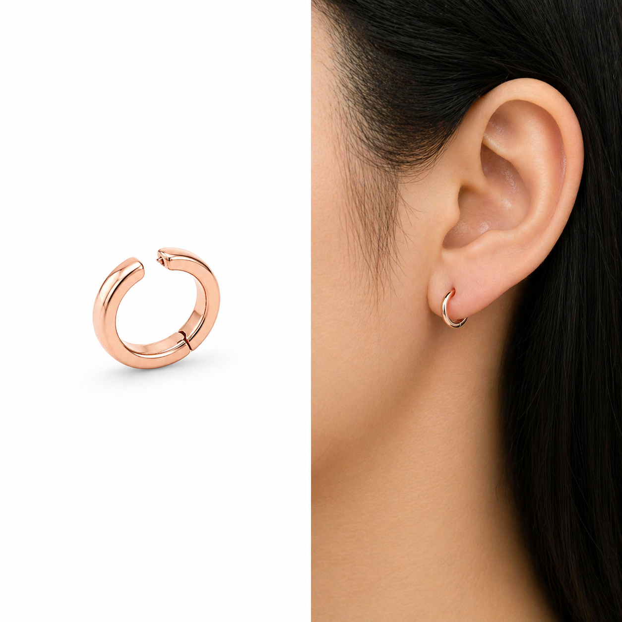 Rose Gold Hoop Piercing