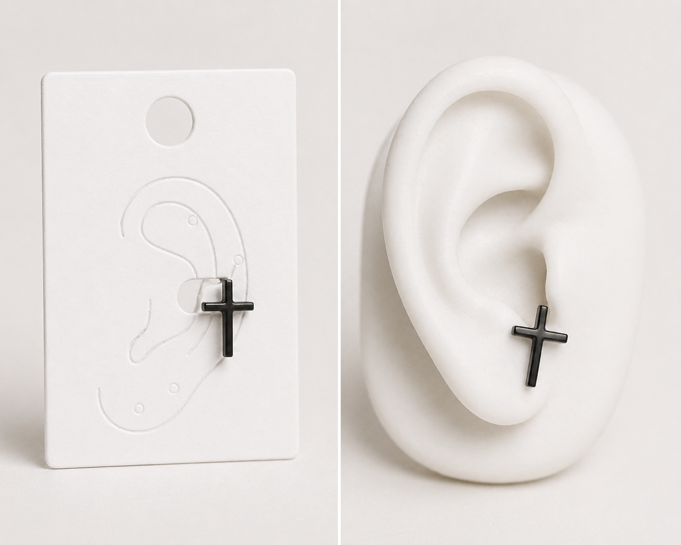 Black Cross Piercing Stud
