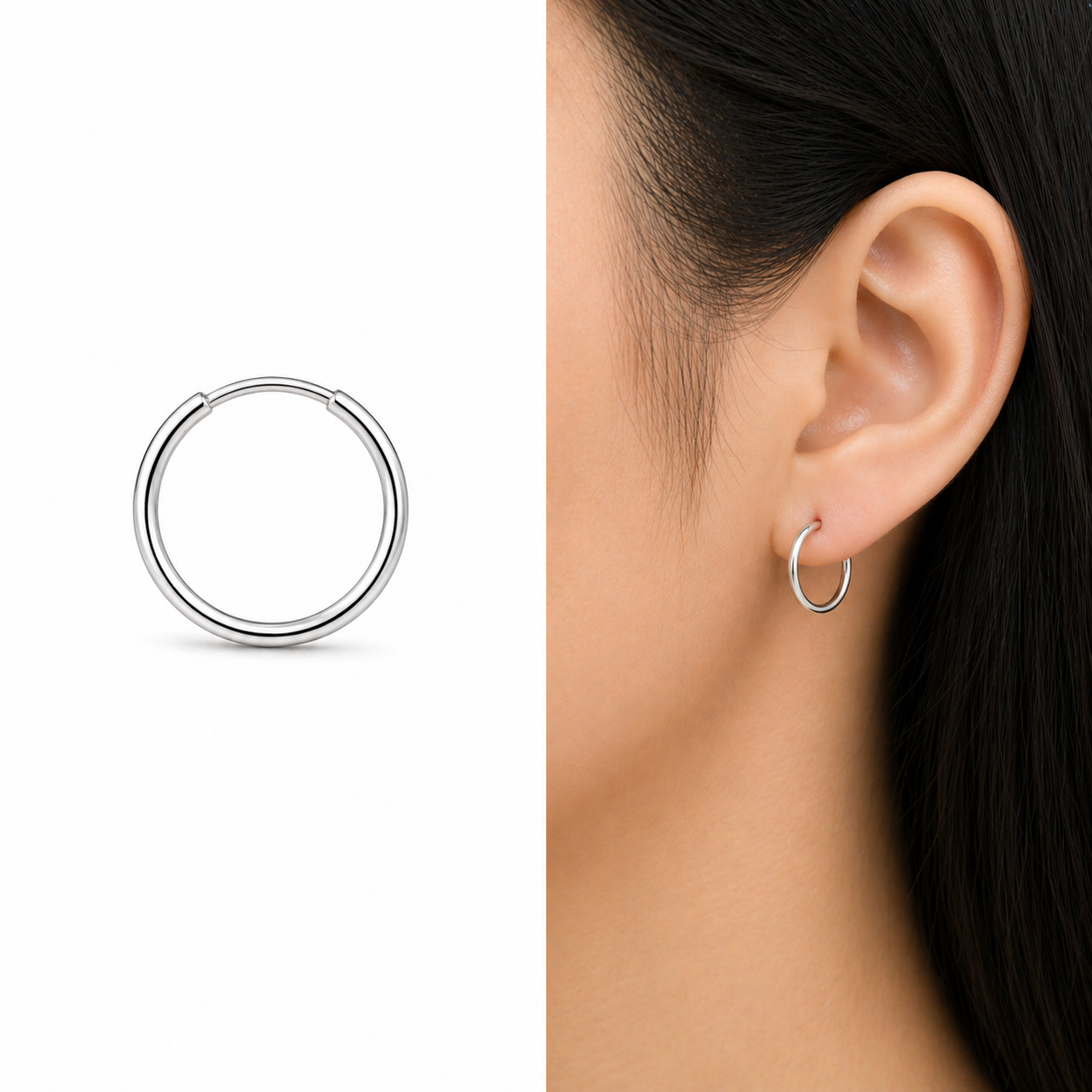 Silver Seamless Hoop Piercing