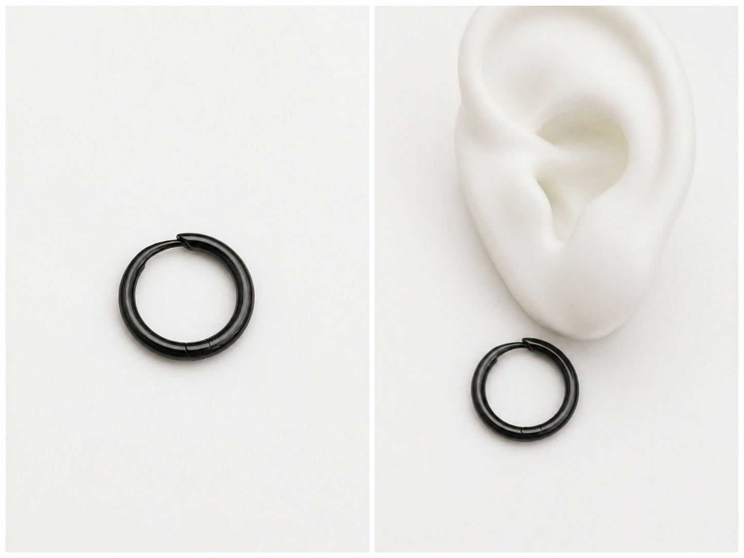 Black Seamless Hoop Piercing
