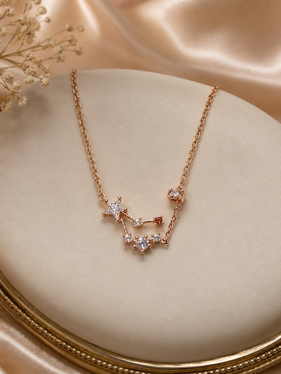 Celestial Rose Gold Star Charm Anklet
