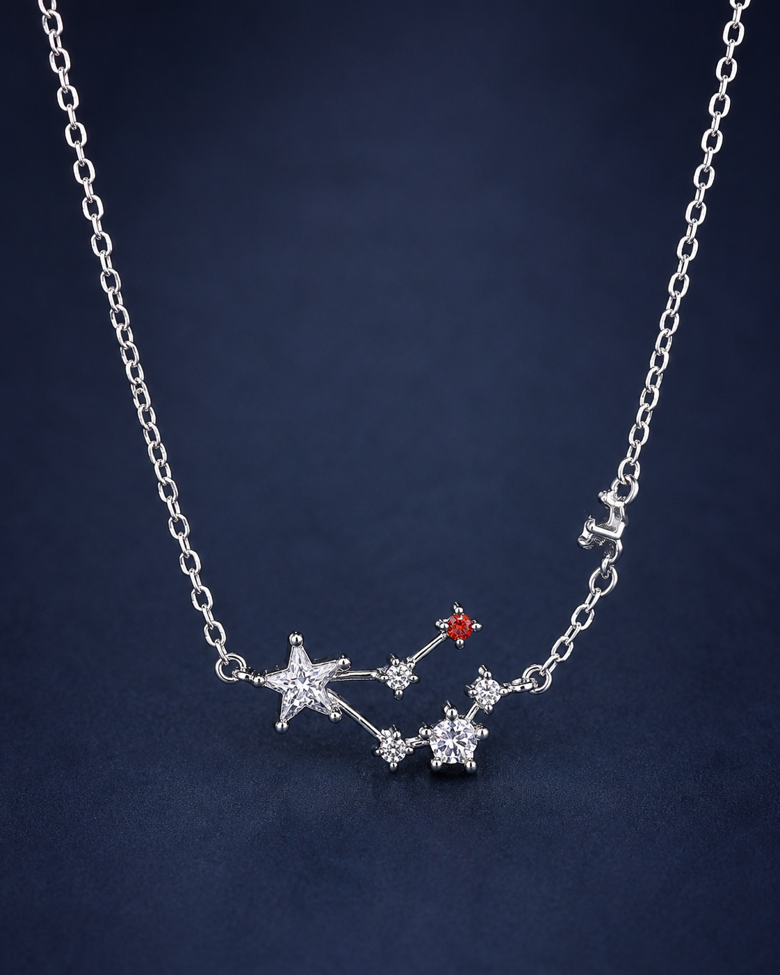Silver Star & Crystal Charm Anklet