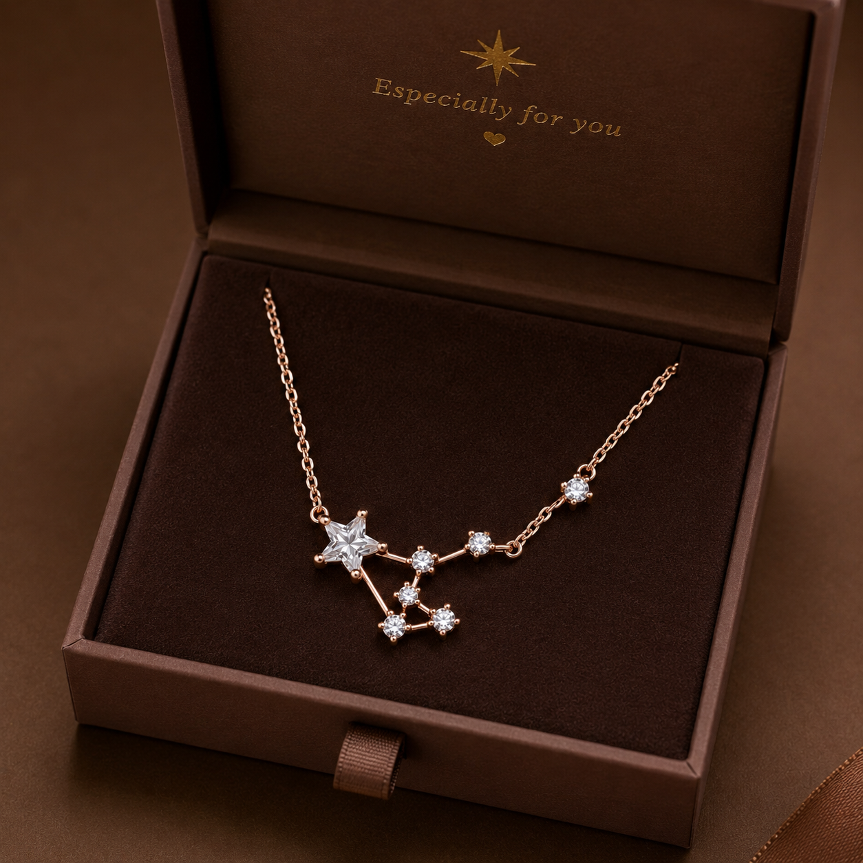 Rose Gold Star & Crystal Constellation Anklet