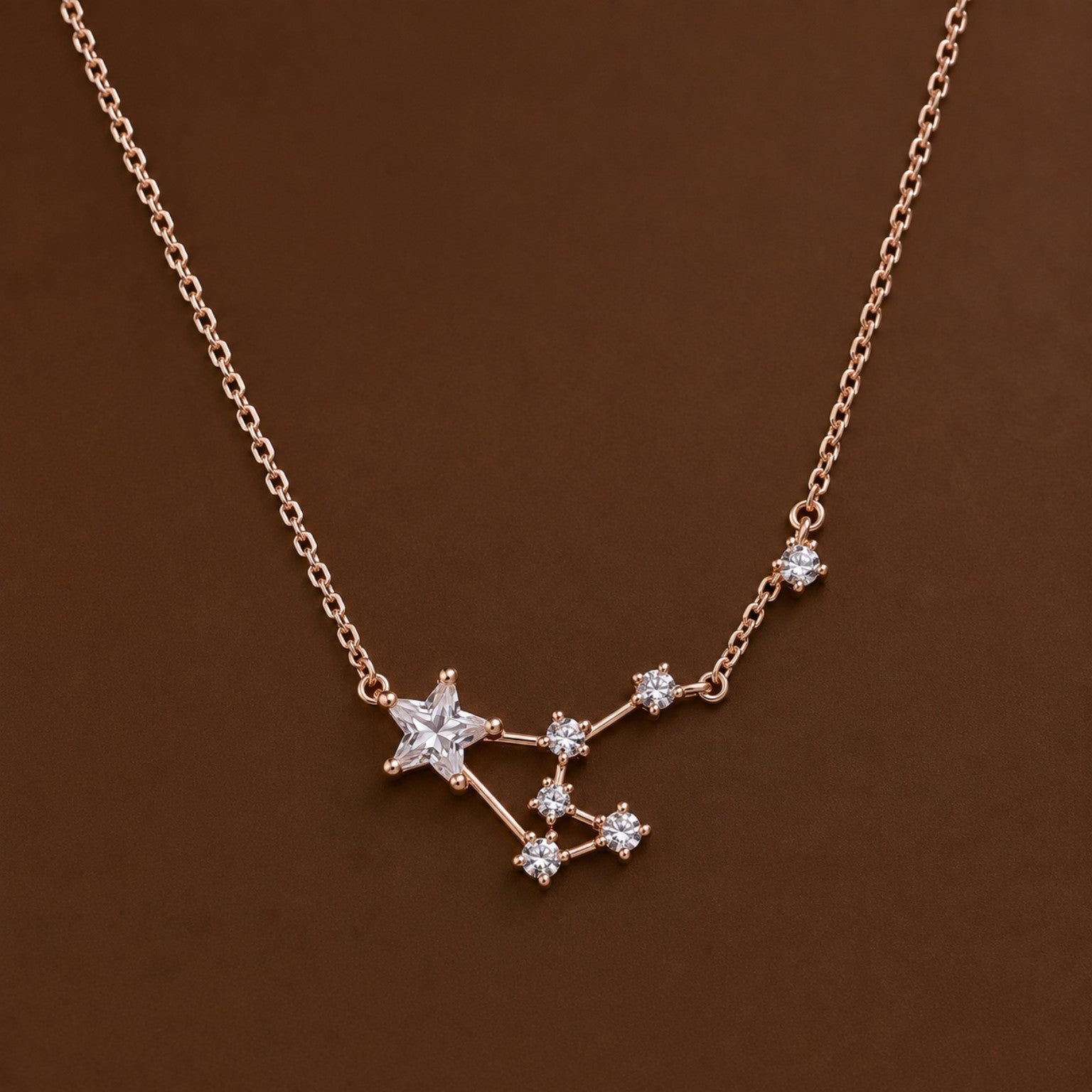 Rose Gold Star & Crystal Constellation Anklet
