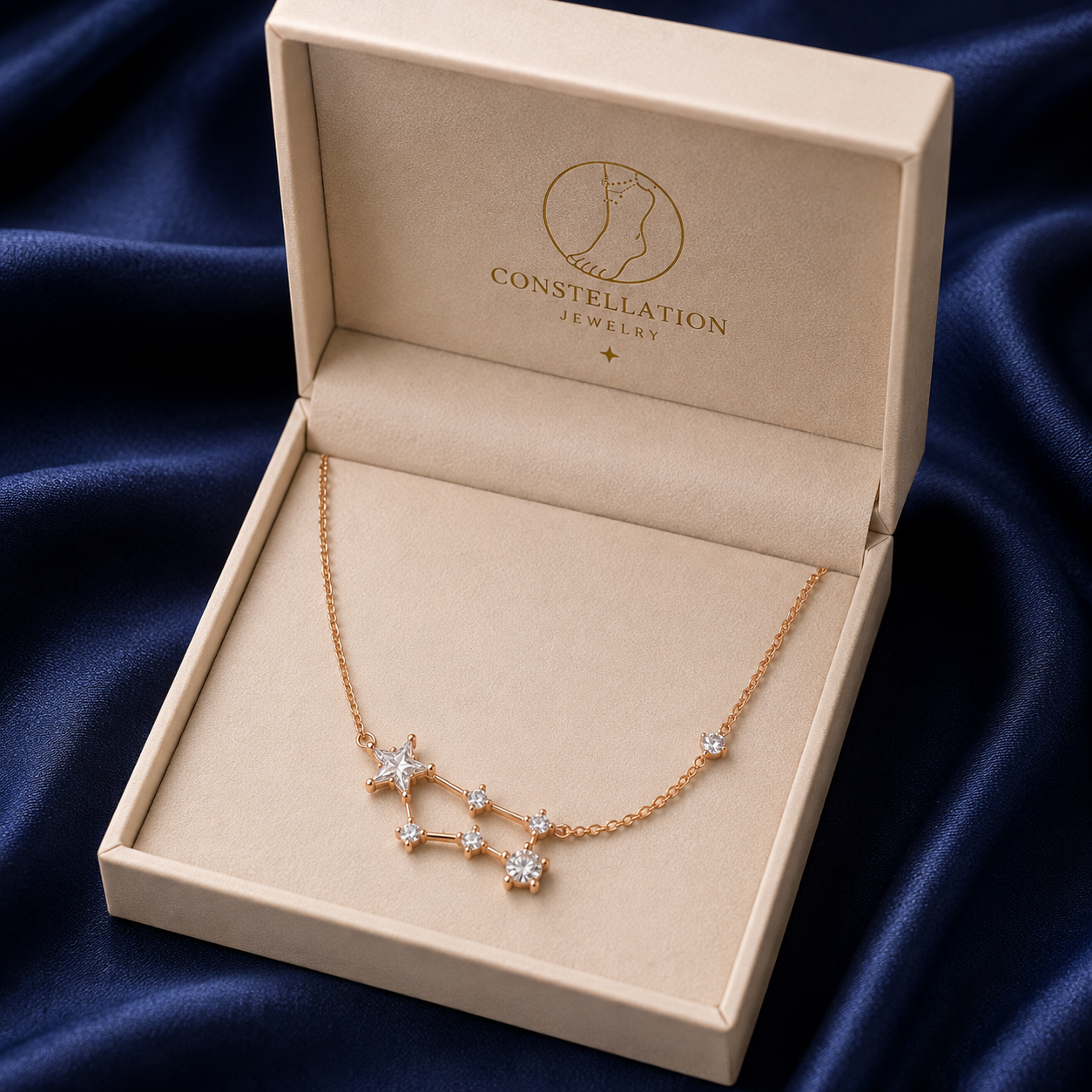 Rose Gold Star Constellation Crystal Anklet