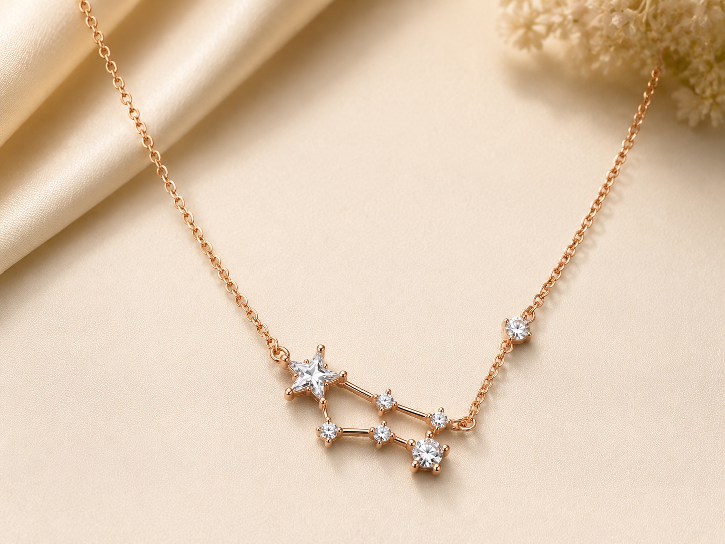 Rose Gold Star Constellation Crystal Anklet