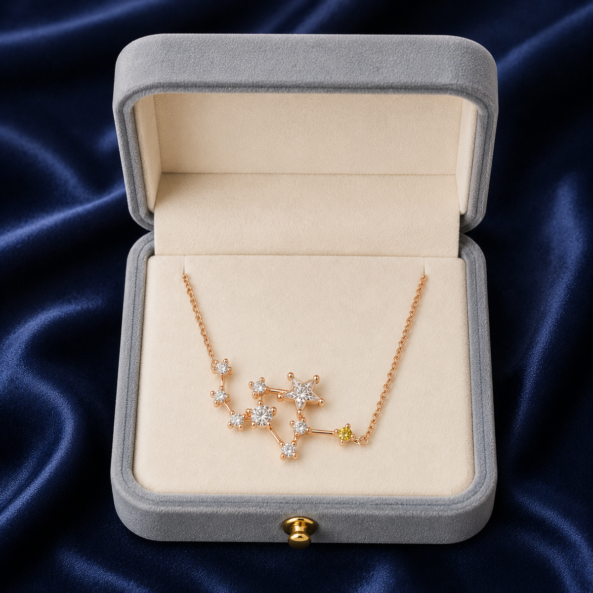 Rose Gold Star & Crystal Constellation Anklet