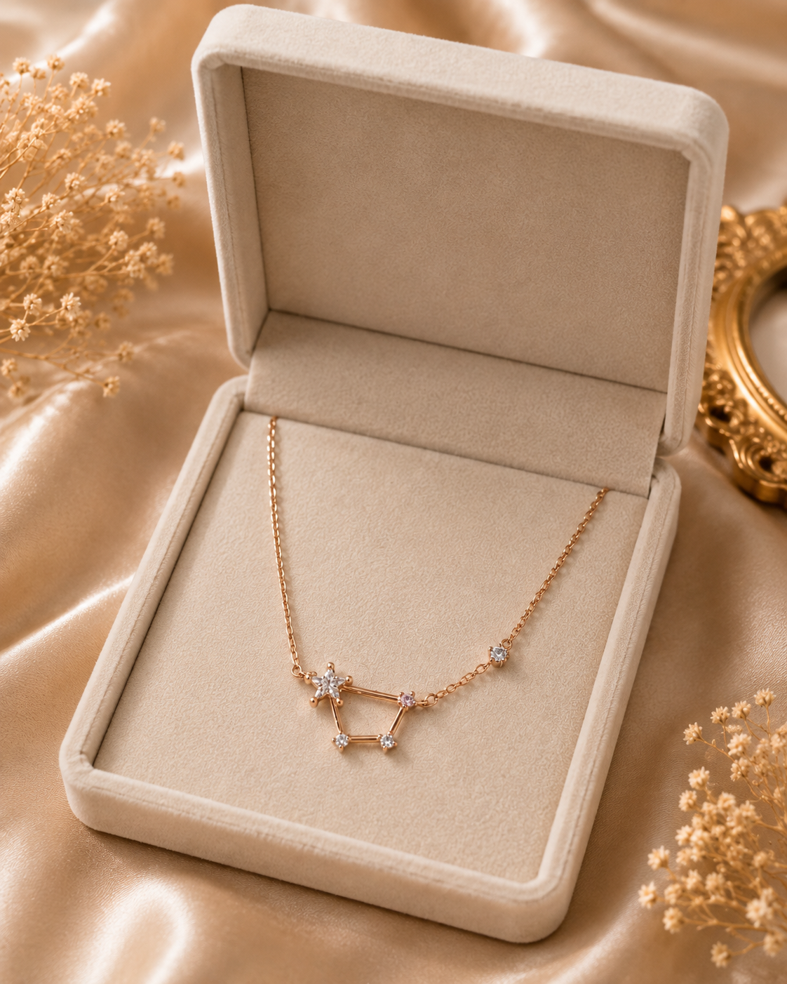 Rose Gold Star & Crystal Constellation Anklet