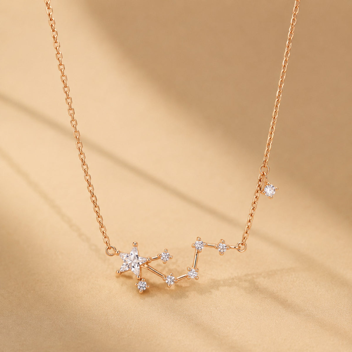 Rose Gold Star & Crystal Constellation Anklet