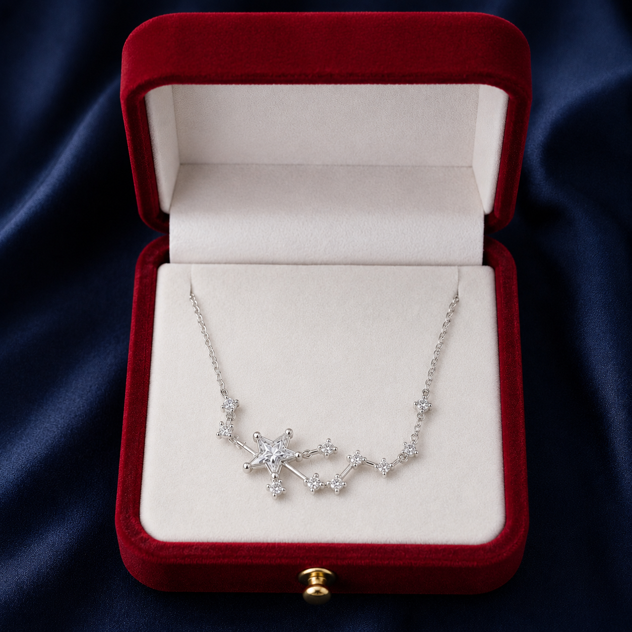 Silver Star & Crystal Constellation Anklet