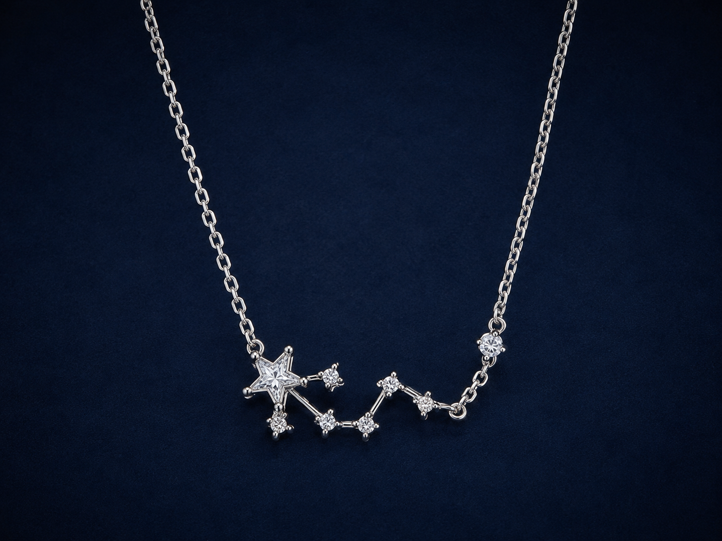 Silver Star & Crystal Constellation Anklet