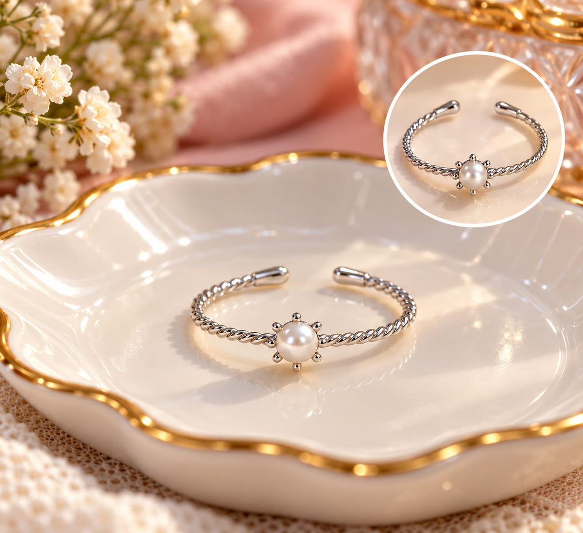 June Birthstone Pearl Ring