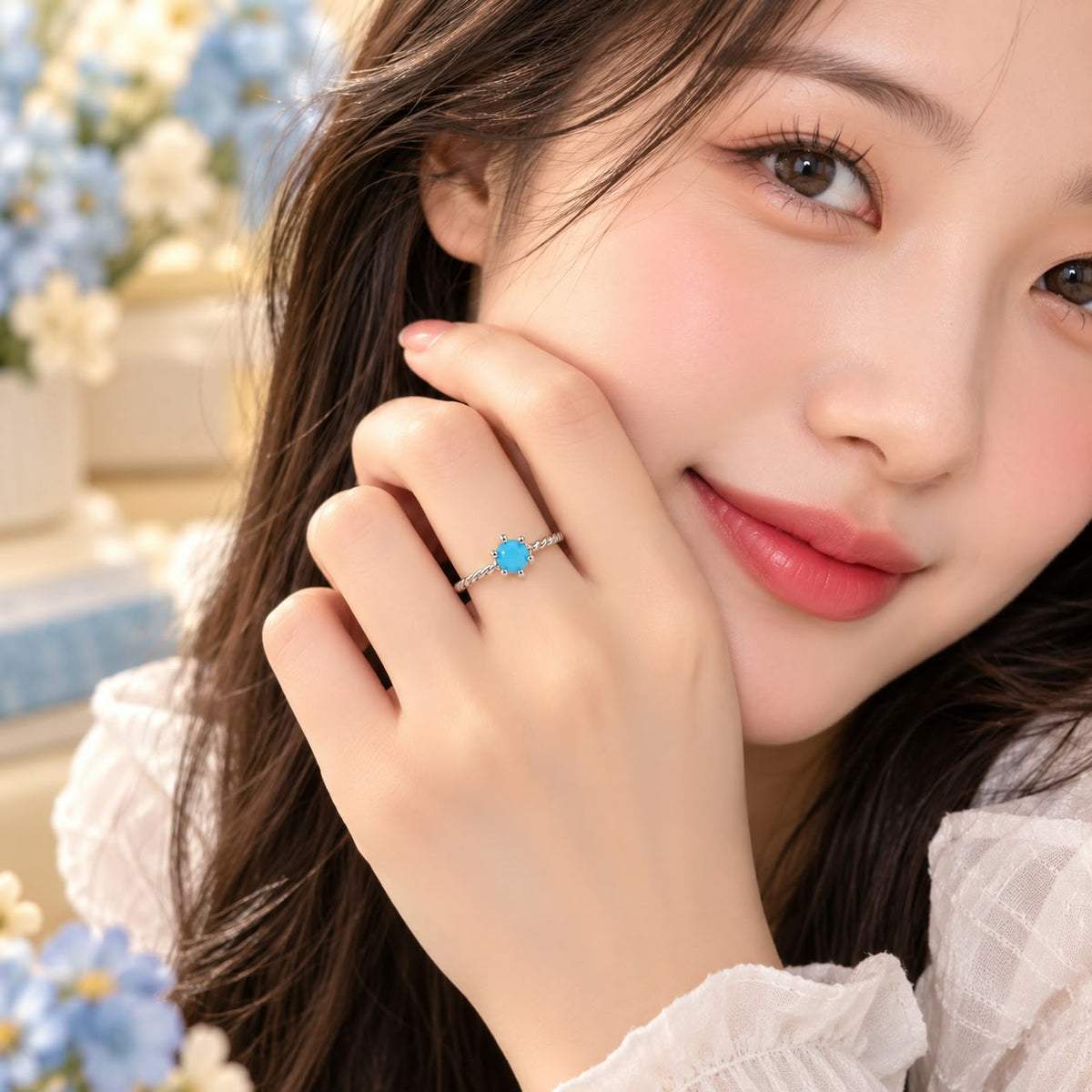 December Birthstone Blue Gemstone Ring