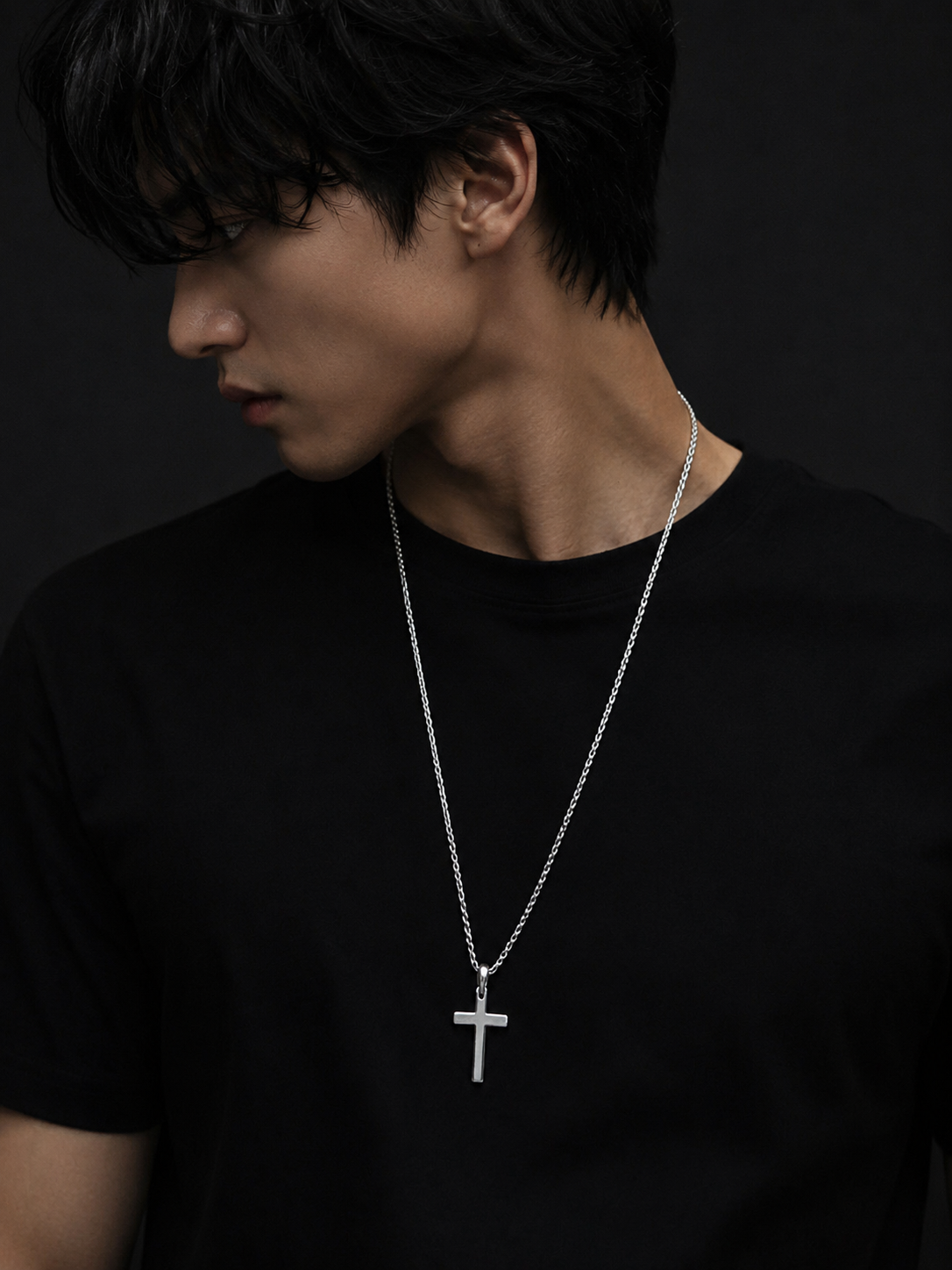 Silver Cross Pendant Necklace